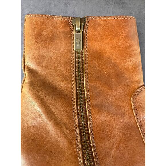 Frye Joan Campus Leather Bootie Boot Women’s Sz 8 Redwood - Picture 9 of 9